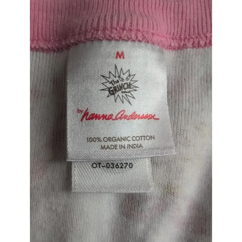 Hanna Anderson Dr Seuss Grinch Kids Pajamas M Oeko Tex Pink Red Stripe Cindy Lou